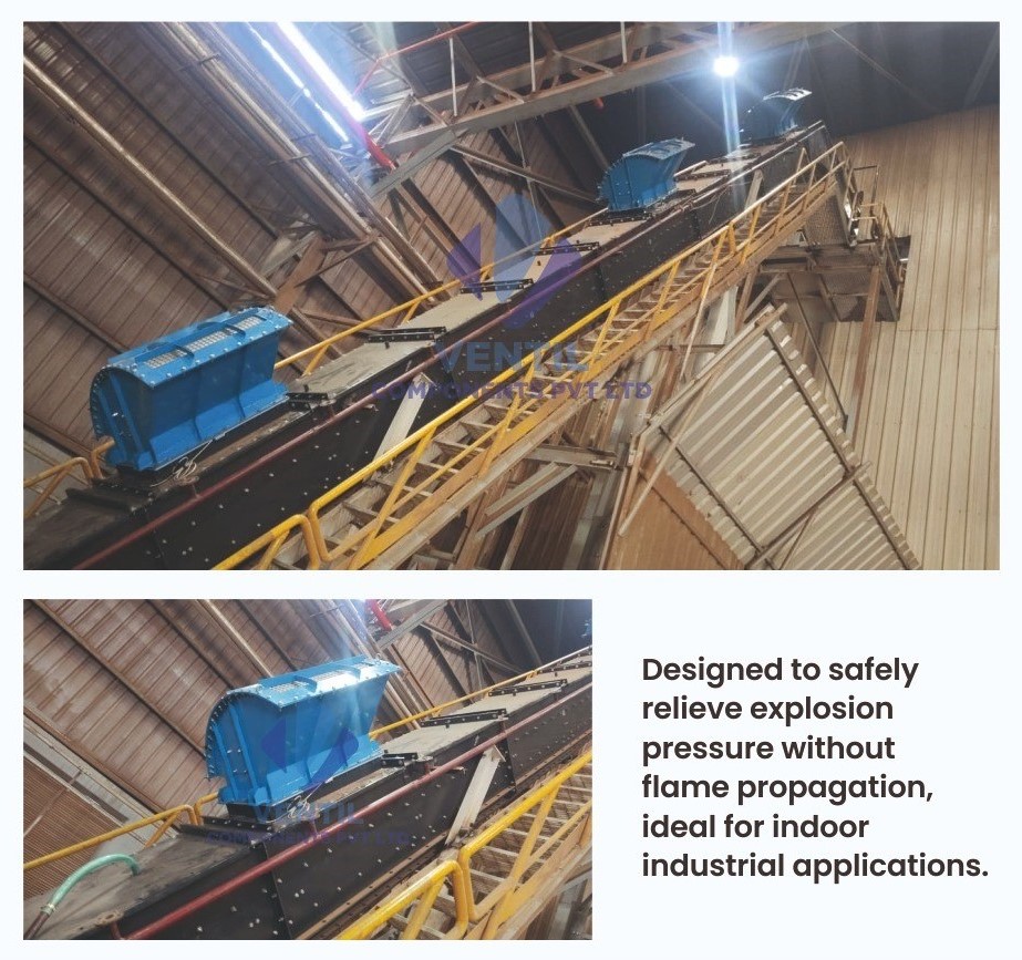 Flameless explosion venting installation for indoor industrial applications from Ventil Components